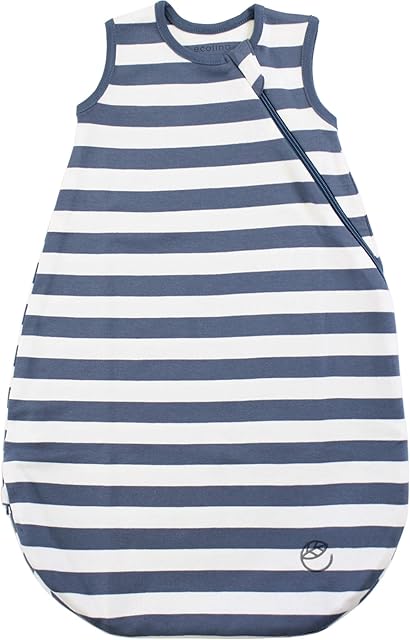 Ecolino Organic Cotton Baby Sleep Sack - 2-Way Zipper Baby Wearable Blanket - Toddler Sleeping Bag Sack - 18-36 Months - Deep Blue