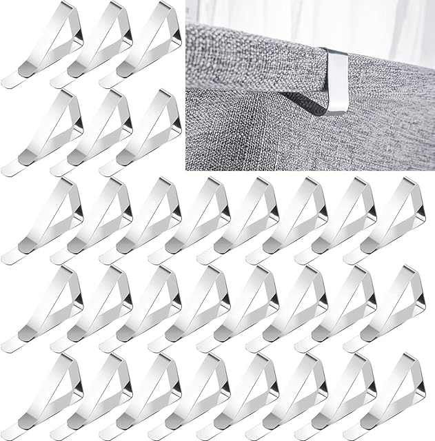 60pcs Tablecloth Clips,Heavy Duty Picnic Table Clips, Stainless Steel Table Cloth Cover Clamps, Table Cloth Holders Ideal for Home Wedding Party Indoor Outdoor Camping Picnic