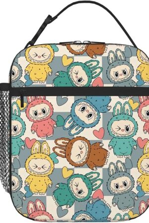 Cartoon Lunch Box for Men Women, Insulated Lunch Bag, Thermal Lunch Box, Cooler Lunches Tote Bag for Men/Women Reusable Leakproof Portable Work Office Picnic