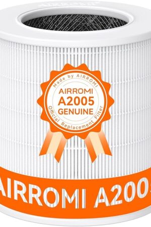 AIRROMI A2005 HEPA Air Purifier Replacement Filter, 3-In-1 Original Filter, Remove 99.97% of 0.3 Micron Particle 1 Pack White Activated Carbon 1Pack