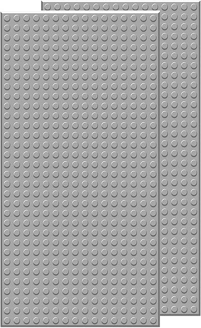 The EKIND 2 PCS Classic 5" x 10" Building Baseplates, Compatible with Major Brands Toy Bricks, Encourage Logic & Creativity Through Play, Ideal STEM Activities for Children (Gray)
