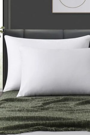 100% Cotton Zippered Pillow Cases Standard Size Set of 2, Super Soft & Breathable Pillow Protectors with Zipper, White Pillow Case Covers 20x26 Inches