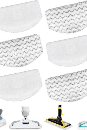 6 Pack 1940 1806 2685A Steam Mop Pads For Bissell Powerfresh Steam Mop Deluxe Pet Lift-Off Plus Slim Scrubbing Steam Mop Replacement Pad. 1940A 2814 1544A 2075A Power Fresh Steamer Pad Refill Washable