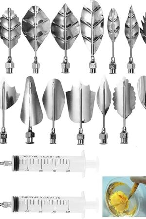 22Pcs Stainless Steel Gelatin Jelly Art Tools 3D, Flowers Leaves Moldes Para Gelatinas, Pudding-Nozzle Cake Needles Gelatin Tools
