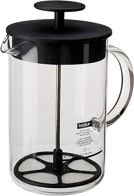 Bodum, Latteo Manual Milk Frother, 8 Ounce, Black