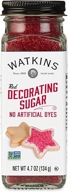 Watkins Red Decorating Sugar, Non-GMO, Kosher, 4.7 Ounce Jar, 1-Pack