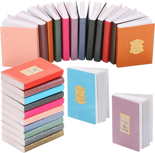 The 24 Pieces Miniature Dollhouse Books - 1:12 Scale Mini Dollhouse Miniatures Books Accessories Tiny Books for Dollhouse BookShelfs Dollhouse Furniture Pretend Play Supplies