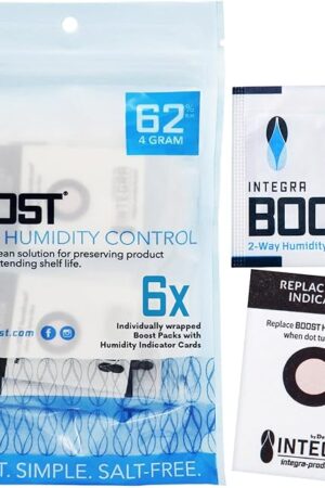 2-Way Humidity Control Pack - Preserve Flavor & Control Humidity at 62% RH - Moisture Absorber for Herbs, Spices & More - 4 Gram (Pack of 6)