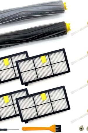 9 Pack Replacement Parts Compatible for iRobot Roomba 800 900 Series 960 860 805 850 980 861 864 866 870 871 880 890 891 981 985 961 Vacuum Cleaner,1 Set Roller Brushes,4 Filters,4 Side Brushes
