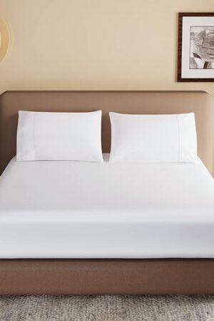 100% Egyptian Cotton Fitted Sheet Full Size White 600 Thread Count 1 Pack Full