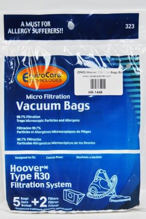 EnviroCare Replacement Micro Filtration Vacuum Cleaner Dust Bags Made to fit Hoover Type R30 Canisters 5 Bags and 2 Filters