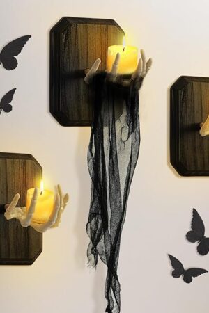 Zesua Halloween Decorations Indoor - Set of 3 Wall-Mounted Creepy Skeleton Hands for Gothic Home Decor - Life-Size Spooky Reaching Hands for Home Party Living Room Indoor Outdoor Halloween Decor