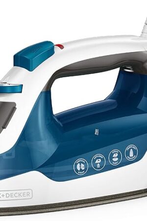 BLACK+DECKER Easy Steam Compact Iron, IR06V, Dual Position Cord, TrueGlide Non-Stick Soleplate, Vertical Steam, SmartSteam