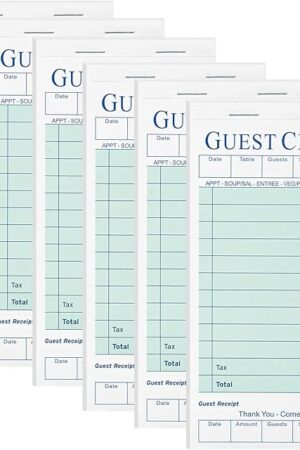 XKDOUS 6 Pack Server Books, Server Note Pads, Guest Check Books for Servers, Waitress Notepads for Restaurants, 300 Orders Total