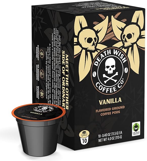 Death Wish Coffee, Single Serve Coffee Pods - Vanilla Pods (10 Count)