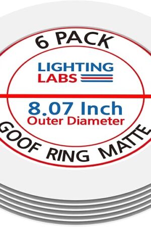 6 Pack Matte White Goof Trim Ring for 6" Inch Recessed Can Lighting Down Light, Outer Diameter 8.07 Inches, Inner Diameter 6.2 Inches