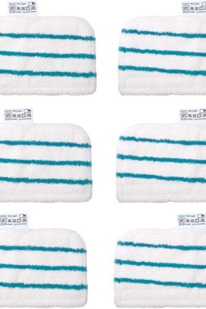 6 Pack Washable Mop Pads Replacements Compatible with Black + Decker Steam Mop (compares to SMP20). Fits: 1600 Series, HSMC1300FX HSMC1321 HSMC1361SGP BDH1855SM BDH1760SM BDH1765SM BDH1720SM BDH1725SM