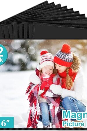 vivinin 12 Pack Magnetic Picture Frame, Magnetic Frame with Black Border, Magnetic Photo Frames for Refrigerator 4x6? Reusable, Refrigerator Magnets for Pictures Perfect Display Frame