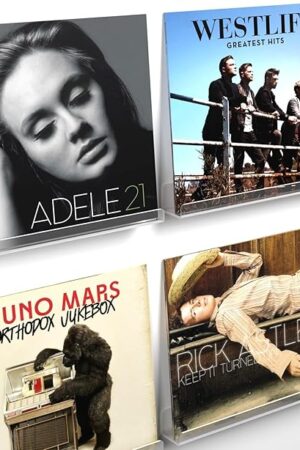 Vinyl Record Shelf Wall Mount, 12 inch Clear Acrylic Album Record Holder Display, Floating Shelves for Wall, Magazine Shelf, Kids Bookshelf, Suitable for Bedroom, Living Room, etc.—6 Pack