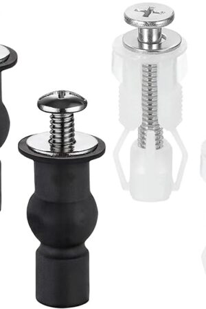 2 Set Toilet Seat Screws, Stainless Steel Toilet Seat Bolts with Expanding Rubber & Plastic Nuts - Universal Toilet Hardware Replacement Kit for Most Top-Mount Toilet Seats' Top-Mount Hinges