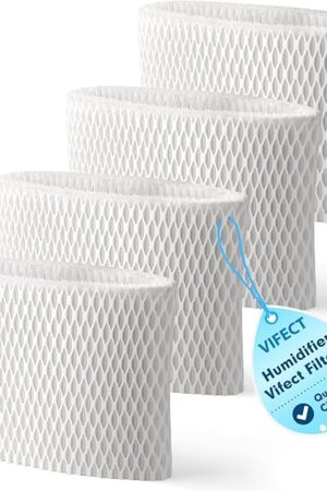 4 Pack WF2 Humidifier Filter Replacement for Vicks Kaz Humidifier Starry Night Cool Mist V3500N V3700 V3100 V3900 Sunbeam 1118 1119 Honeywell HCM-300T HCM-350 WA-8D Enviracaire ECM-500