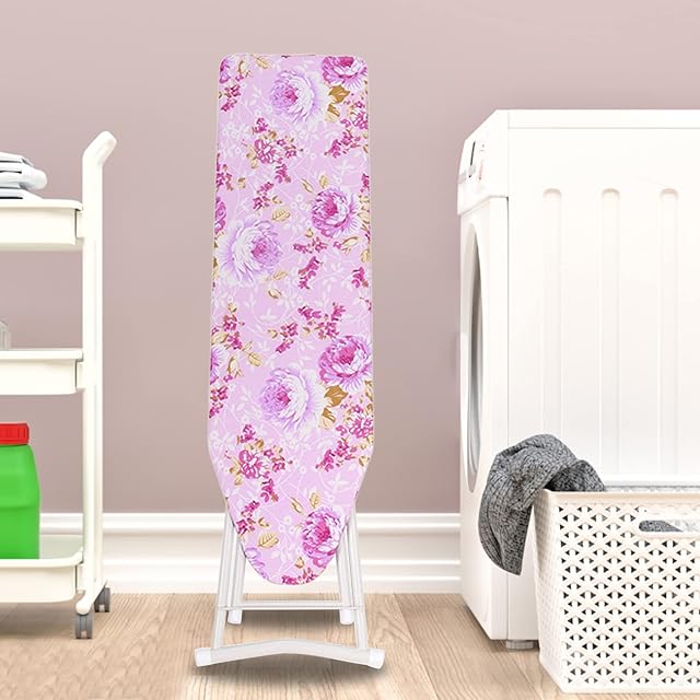2024 Upgraded Foldable Ironing Board, Full Size Height Adjustable Clothes Iron Board Good Load-Bearing Extra-Wide Ironing Board for Home Laundry Rooms (Wood & Iron)