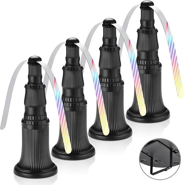 Fly Fans for Tables, Fly Fan Outdoor Indoor Keep Flies Away, Table Top Spinner with Holographic Blades, Flies Deterrent for Picnic, Restaurant, Party, Home, BBQ (4 Pack) (Classic)