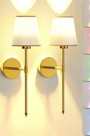 Wall Sconce Wall Sconces Led Wall Lights Wall Lamp Gold 12 Colors Modes Set of 2