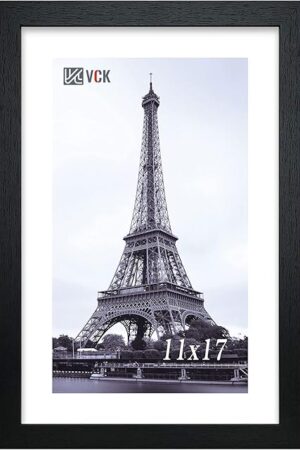 VCK Poster Frame 11×17 Inch Wooden Picture Frames Set Black Certificate Frame Wall Mounting Type for Gallery Office Home