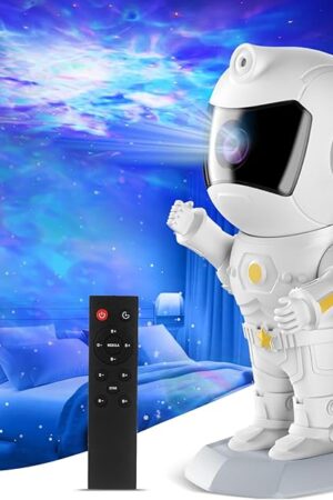 XIAOER Astronaut Galaxy Projector, Robot Star Night Light for Bedroom, Starry Nebula Space Projector Ceiling Lamp with Timer and Remote Control for Kids Adults