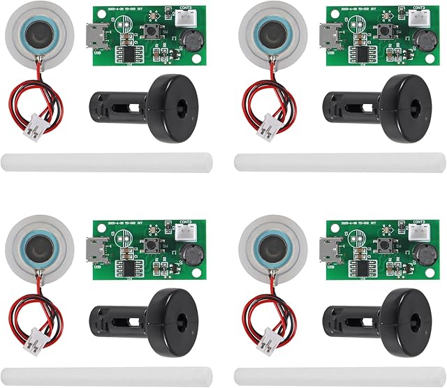 4Pcs USB Humidifier Module USB Spray Module Circuit Board Atomization Module 5V Atomization Plate Circuit Board Atomization Module Atomizer DIY Incubation Experimental Equipment