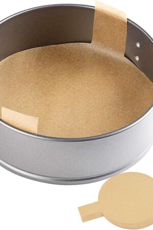 100 Pcs Baking Parchment Paper, 6 inch Round Cake Pan Liner with Lift Tab, Non-Stick Precut Baking Parchment for Baking Cookies, Bread (Unbleached)