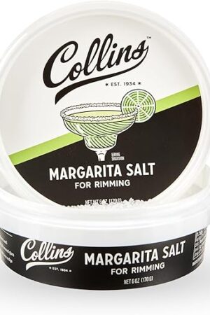 White Margarita Salt Rimmer for Cocktails, Glass Rimming Salt for Margarita, Bloody Mary, Manhattan Drinks, 6oz