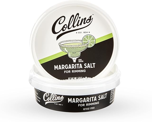 White Margarita Salt Rimmer for Cocktails, Glass Rimming Salt for Margarita, Bloody Mary, Manhattan Drinks, 6oz