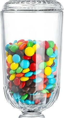 24oz Clear Glass Candy Jar with Lid Glass Cookie Jars Storage Decorative Jars for DIY Projects,Candy Buffet,Shower Favors