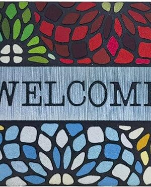 CHICHIC Welcome Mat 18x 30 Inch Front Doormat Rubber Back