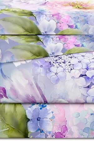 YIYEA Queen Sheet Set 1800TC Microfiber Floral 4PC Queen