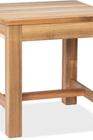 12 Inch Wooden Step Stool, Small Nature Beach Chair Under Desk, Indoor Acacia Wood Short Footstool for Living Room, Kitchen, Bathroom