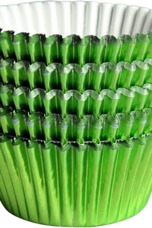 100pcs Cupcake Paper Baking Cups Wrapper Liners Cake, Foil Cupcake Liners for Baking Cupcakes(Green) …