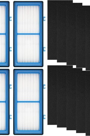 8 Pack Replacement Filters Compatible for Holme-s AER1 Air Purifier Total Air Clean 2 HEPA Air Filters 6 Carbon Booster Filters Replacement Filter for HAPF30AT,HAP242 NUC