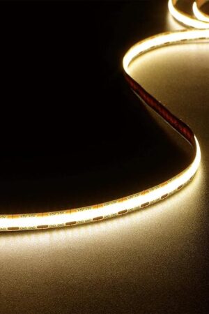 dephen 5V USB LED Light Strip 4.9ft, 480LEDs Warm White Dotless COB String, Flexible and Cuttable Rope Lighting, CRI 90, Self Adhesive Tape for TV Backlight, Cabinet, Bedroom, Mirror, DIY