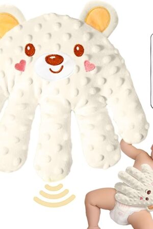 Baby Patter for Sleep, Baby Soothing Palm Hand, Startle Prevention Pillow Red Bean Filling with Remote Control for Newborns Baby Girl Baby Boy