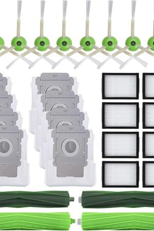 26 Pack Replacement Parts for iRobot Roomba j7(7150) j7+ (7550) i3(3150) i3+(3550) i4 i6 i6+(6550) i7(7150) i7+(7550) i8 i8+ Robot,2 sets Roller Brushes,8 Filters,8 Side Brushes,8 Dust bags