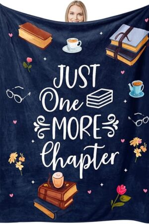 Book Lovers Gifts, Teacher Gifts for Women Men, Graduation Gifts for Her Him, Book Lover Throw Blanket, Book Club Gifts for Women, Librarian Gifts for Teacher 60" x50 (Navy Blue)