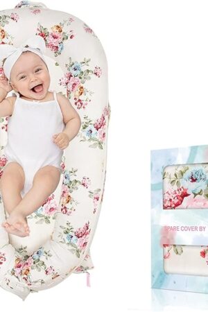 Baby Lounger Cover for Dockatot Deluxe + | 100% Cotton Hypoallergenic Newborn Premium Quality Spare Cover(Cover Only) (Rose)