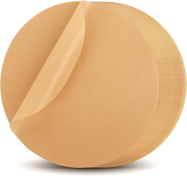 6-Inch Baking Sheet Rounds - Kraft Unbleached Parchment Paper, Non-Stick, Easy to Demold, Waterproof, Tear-Resistant, Parchment Paper Rounds is a Good Tools for Baking