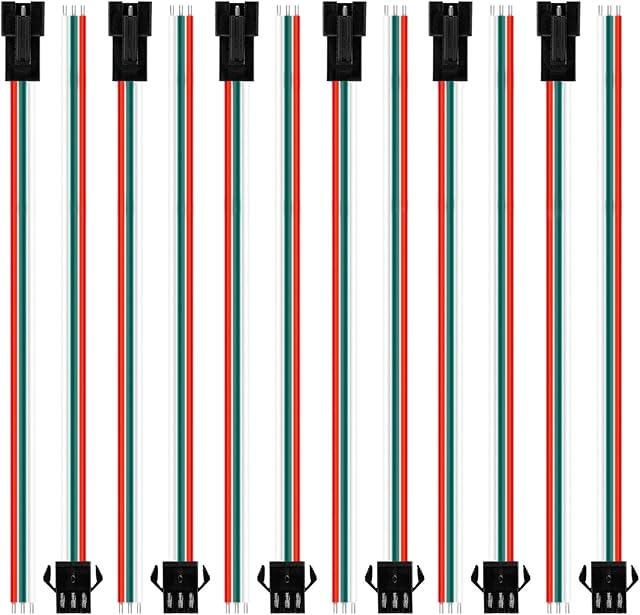 30 Pairs JST SM 3 Pin Connectors 15cm 20AWG Wire Female/Male LED Connector for WS2812B WS2811 WS2812 WS2814 SK6812 CCT LED Strip Light