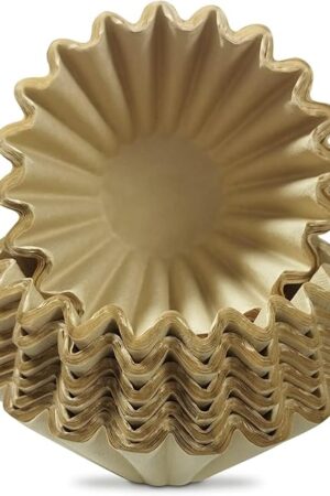 100 Pack 1-4 Cup Coffee Filters, Disposable Basket Coffee Filter for A Good Brew - Efficient and Convenient Small Coffee Filters 1 Cup - Eco-friendly and Biodegradable (Natural-1, 155/45)