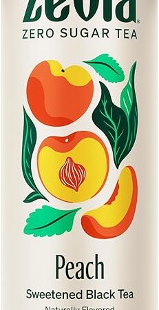 ZEVIA Organic Sweetened Peach Black Tea, 12 FZ