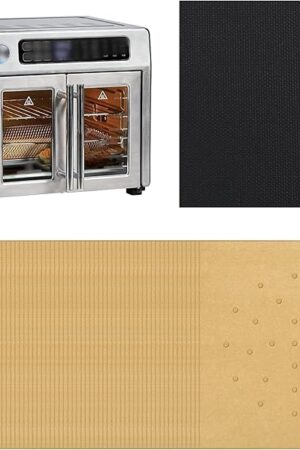 WMKGG 120 PCS Air Fryer Liners Disposable for Emeril Lagasse French Door 360 Air Fryer, Perforated Parchment Paper Sheets Compatible with Emeril Lagasse 26 QT Extra Large French Door 360 Airfryer
